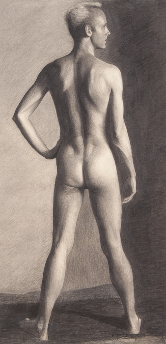 Tom     1985    charcoal on paper   24x12”    $1000
