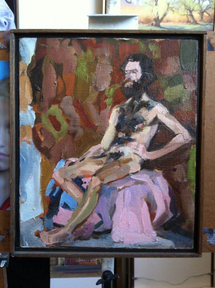  Early Figure Painting    1979    oil on canvas     13x11”    $1800 