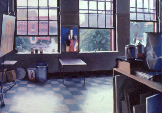 Rainy Day Studio     1986   Oil on Linen    20x28”    Collection of Sharon Walkey
